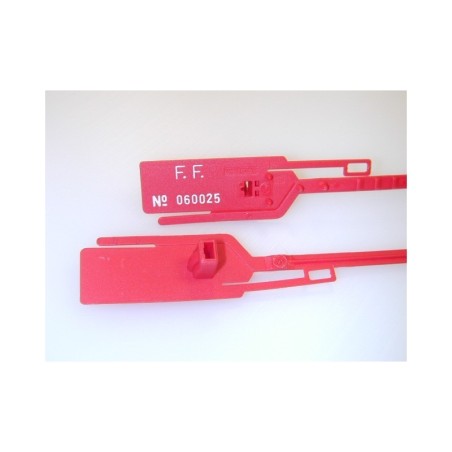 Scellés de Sécurité - Tear Off Latéral, Rouge - 285mm - Polypropylène - par 100