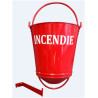 Seau à incendie métal rouge avec support