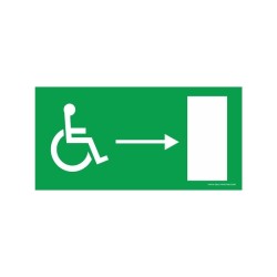 Signalétique Accessibilité - Sortie PMR à droite - Norme ISO 7010 