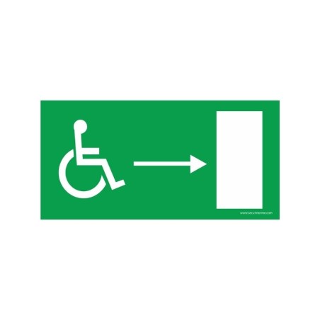 Signalétique Accessibilité - Sortie PMR à droite - Norme ISO 7010 