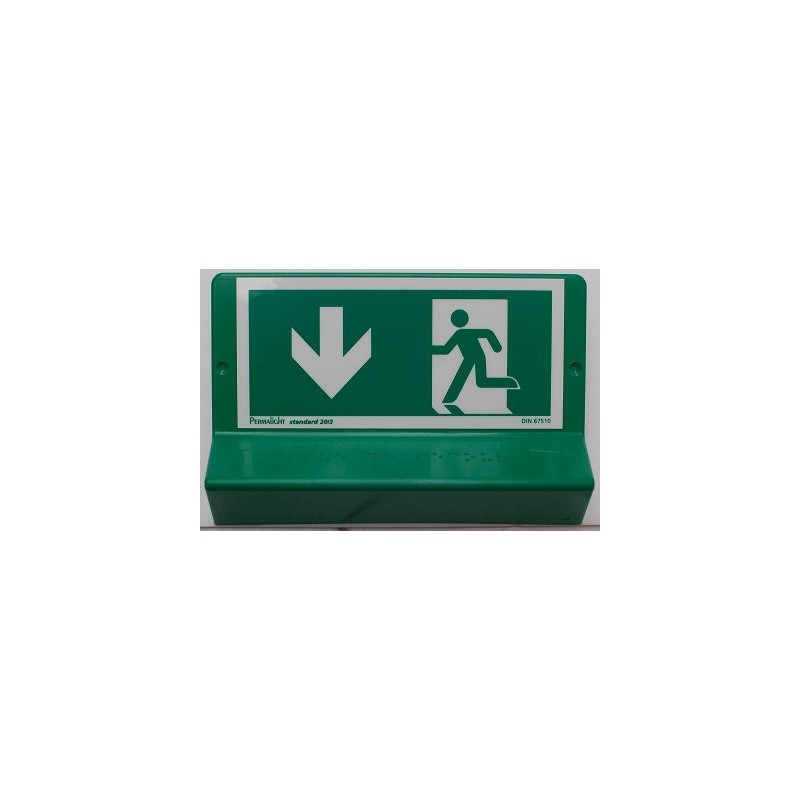 Signalétique braille Issue de secours - Flèches en bas