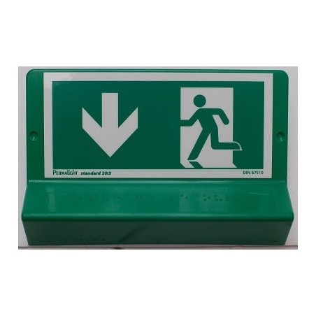Signalétique braille Issue de secours" - Flèches haut,  droite ou gauche