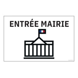 Signalétique d'accueil - Entrée mairie + symbole - 300x200 mm