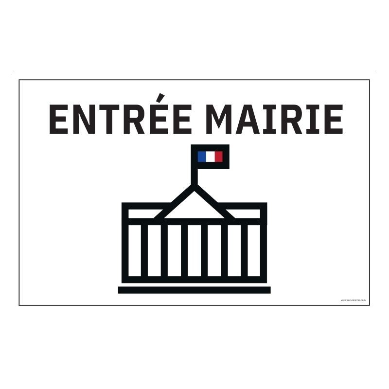 Signalétique d'accueil - Entrée mairie + symbole - 300x200 mm