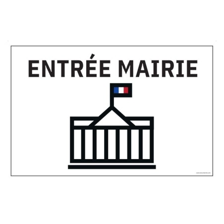 Signalétique d'accueil - Entrée mairie + symbole - 300x200 mm