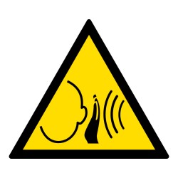Signalétique danger W038 - Bruit fort soudain - Norme ISO 7010