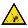 Signalétique danger W038 - Bruit fort soudain - Norme ISO 7010