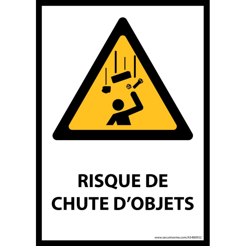 Panneau ISO EN 7010 - Chute d'objets - W035