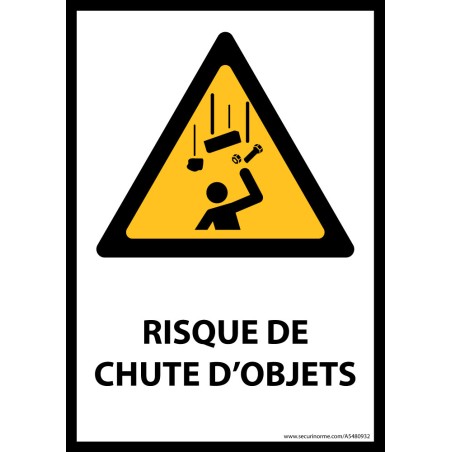 Panneau ISO EN 7010 - Chute d'objets - W035