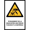 Panneau ISO EN 7010 - Écrasement de la main entre une presse plieuse et le matériau - W031