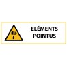 Panneau de Danger "Eléments pointus" Vinyle 297x105mm