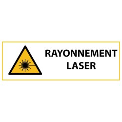 Panneau de Danger "Rayonnement laser" Vinyle 297x105mm