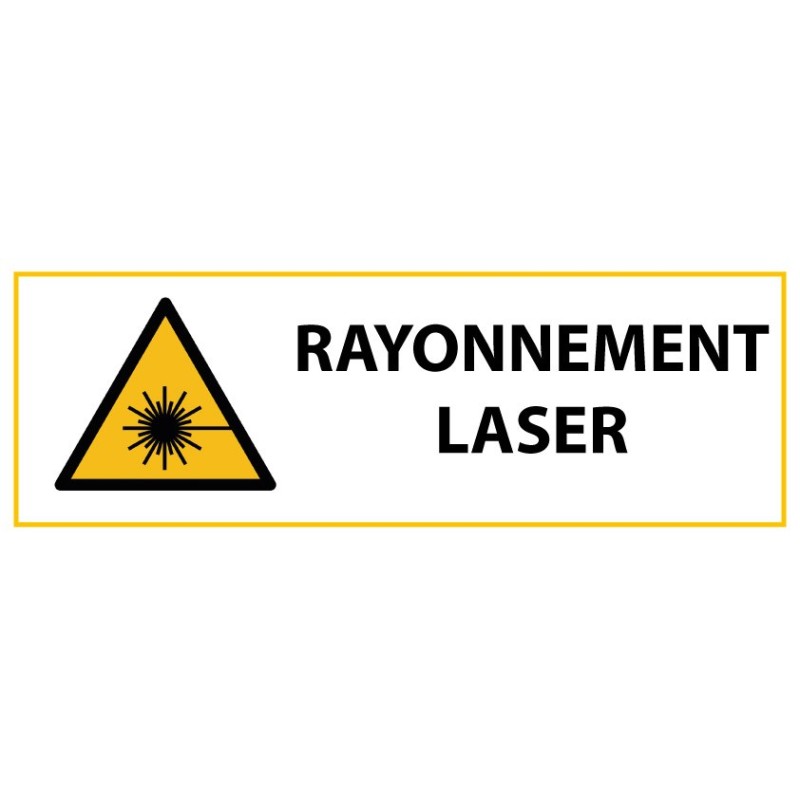 Panneau de Danger "Rayonnement laser" Vinyle 297x105mm