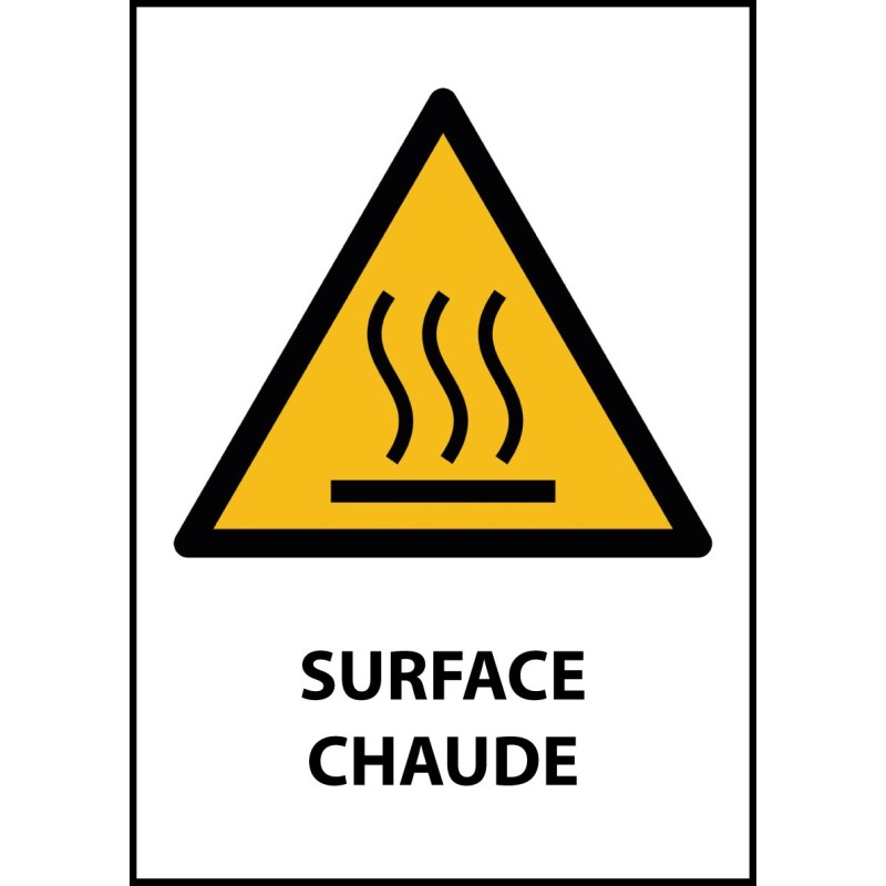 Panneau de Danger "Surface chaude" Vinyle A5