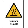 Panneau de Danger "Surface chaude" Vinyle A5