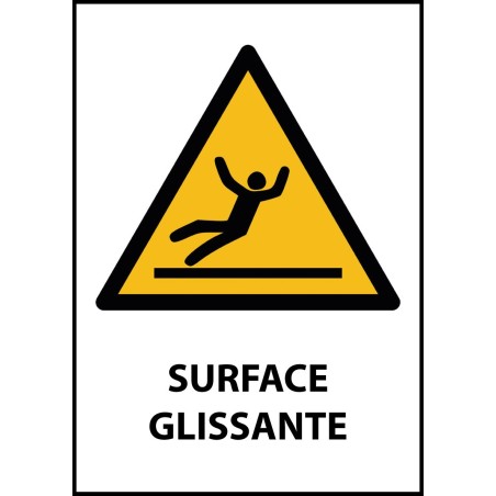 Panneau de Danger "Surface glissante" Vinyle A5