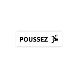 Signalétique d'information Entreprise - Poussez - 210 x 75 mm