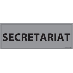 Signalisation d'information "SECRETARIAT"- 210 x 75 mm fond gris