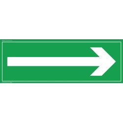 Panneau flèche evacuation - 210 x 75 mm