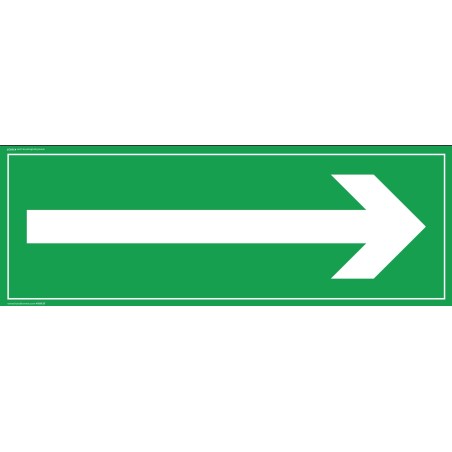 Panneau flèche evacuation - 210 x 75 mm