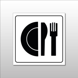 Plaque signalétique - Pictogramme Restaurant - Gravoply