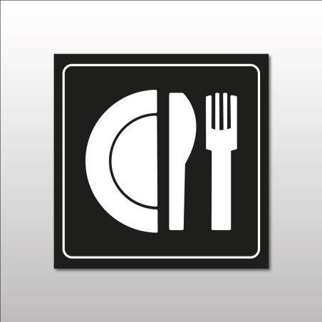 Plaque signalétique - Pictogramme Restaurant - Gravoply