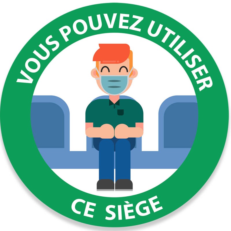 Adhésif "Vous pouvez utiliser ce siège" en couleurs