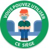 Adhésif "Vous pouvez utiliser ce siège" en couleurs