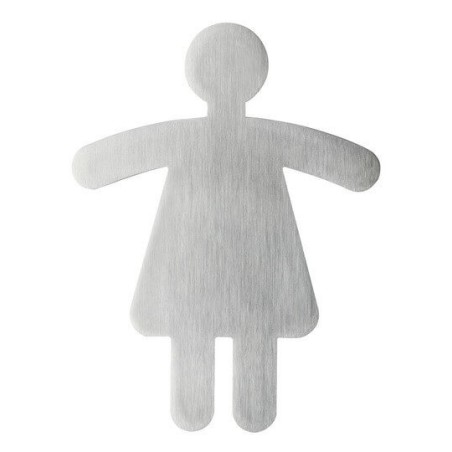 Panneau - Pictogramme symbole WC Femme - 90x120 mm - Acier