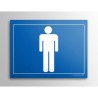 Plaque gravée  WC Homme bleu