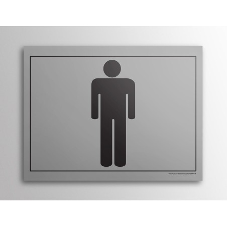 Plaque gravée  WC Homme gris