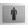 Plaque gravée  WC Homme gris
