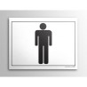 Plaque gravée  WC Homme blanc