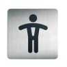 Panneau - Toilettes Messieurs - 150x150 mm - Acier