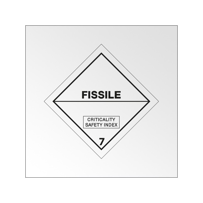 Signalisation de transport normalisée ADR - "Fissile"