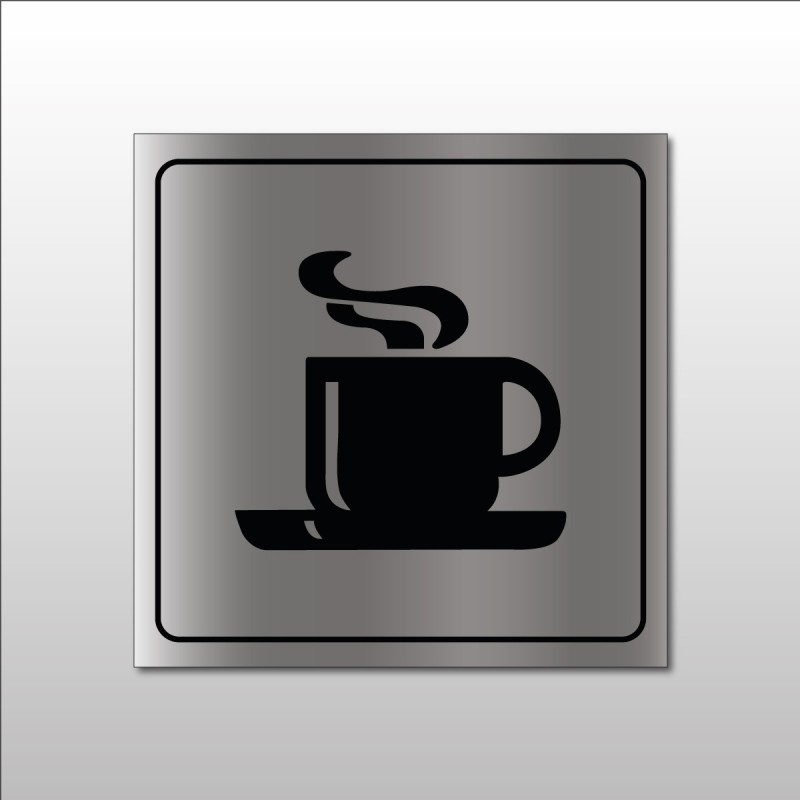 Panneau - Cafétéria avec tasse chaude - Metallex