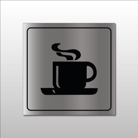 Panneau - Cafétéria avec tasse chaude - Metallex