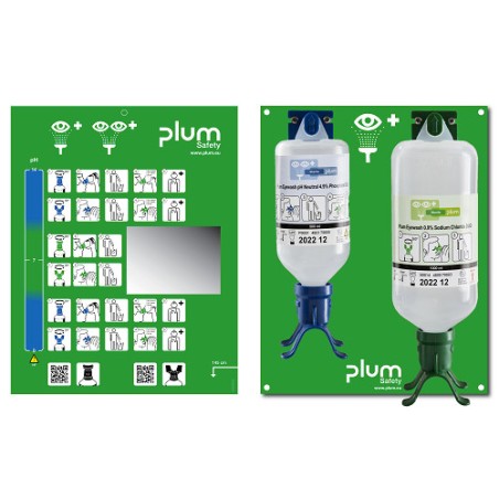 Lave-œil avec Flacons de Solution Saline et Neutre - Station de Rinçage Mixte