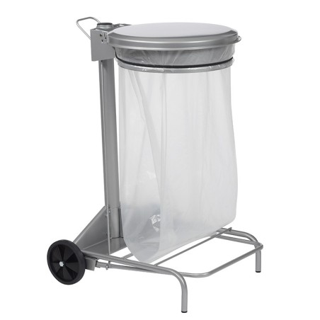 Support mobile pour sac poubelle milieu alimentaire 