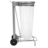 Support mobile pour sac poubelle - 50 L - Gris métal