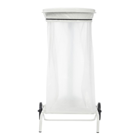 Support mobile pour sac poubelle - 50 L - Gris métal