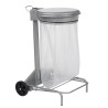 Support mobile pour sac poubelle - 50 L - Gris métal