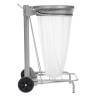 Support mobile pour sac poubelle - 50 L - Gris métal
