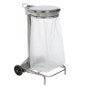 Support mobile pour sac poubelle - 50 L - Gris métal