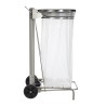 Support mobile pour sac poubelle - 50 L - Gris métal