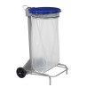 Support mobile pour sac poubelle - 50 L - Gris métal