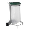 Support mobile pour sac poubelle - 50 L - Gris métal