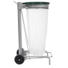 Support mobile pour sac poubelle - 50 L - Gris métal