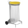 Support mobile pour sac poubelle - 50 L - Gris métal