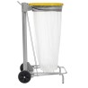 Support mobile pour sac poubelle - 50 L - Gris métal